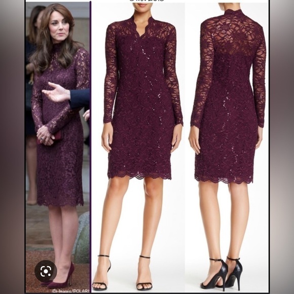 Purple Lace and Sequin Bodycon Dress - Picture 2 of 8